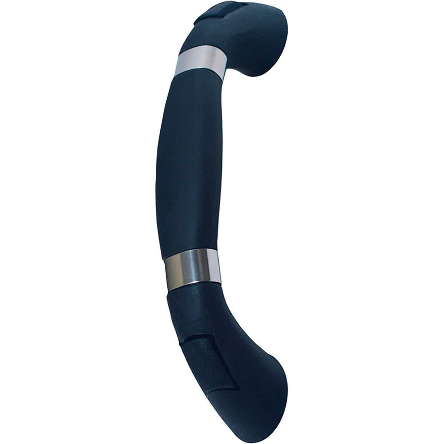 T-H Marine Soft-Molded LED-GHGSS-B-DP Grab Handle with Stainless Steel Rings - Graphite Gray with Blue LED