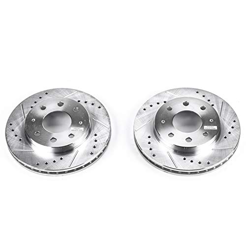 Power Stop JBR722XPR Evolution Front Drilled & Slotted Rotor Pair For Eagle 2000 GTX, Eagle Summit, Elantra, Sonata, Tiburon, Mitsubishi Gal, Mitsubishi Lancer, Mitsubishi Sigma [Model Specific]