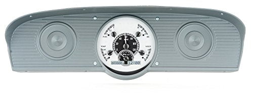 Dakota Digital VHX-61F-PU-S-W Dash Gauge System Compatible with 1961-66 Ford Pickup Truck Silver Alloy White Backlighting
