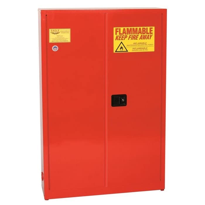 Eagle 30 Gallon Aerosol Can Paint & Ink Safety Cabinet, 5 Shelves, 2 Door, Manual, Red, PI77X