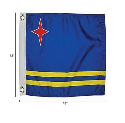 Aruba Flag TAYLOR MADE PRODUCTS for Boats, Pools and Docks 12" x 18", Blue,Red,White