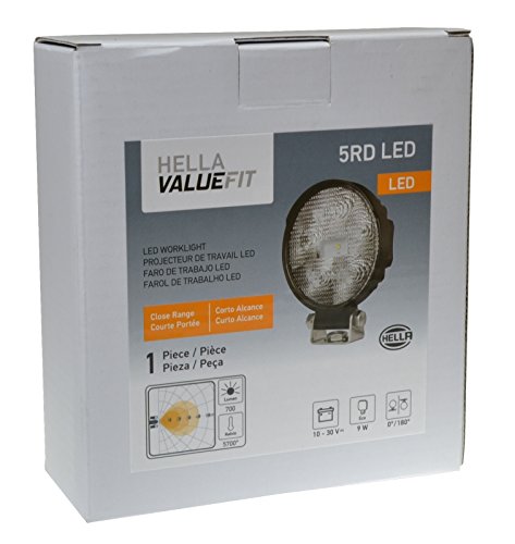 5 Round LED Close Range Worklight HELLA 357108001, Black ValueFit