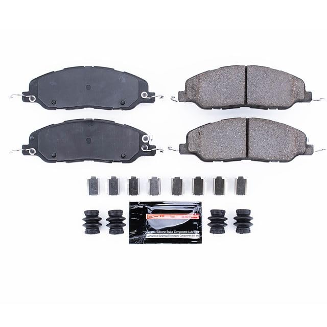 Power Stop Z23-1463 Z23 Evolution Sport Carbon Fiber Infused Ceramic Brake Pads with Hardware For Ford Mustang 2011-2014 [Model Specific]