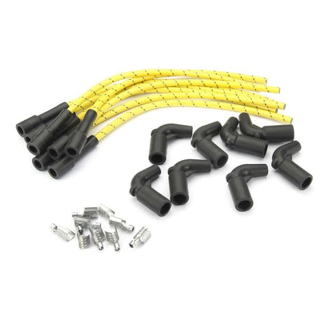 Lokar Performance Products PW-1013 Kit Plug Wire Ls Coil To Plug, 180D Plug, 90D Coil, Cut To Fit Yellow With Black Tracers