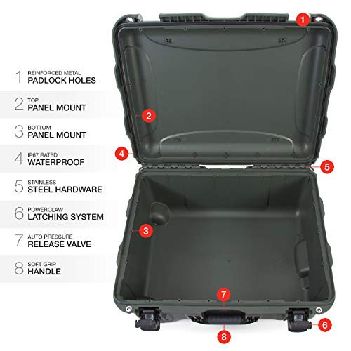 Olive NANUK 950 Waterproof Hard Case with Wheels Empty