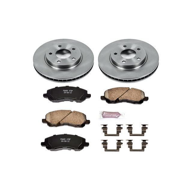 POWERSTOP Autospecialty KOE2992 Front Replacement Brake Kit-OE Brake Rotors & Ceramic Brake Pads For Dodge Caliber 2007-2012, Mitsubishi Lancer 2008-2017 [Model Specific]
