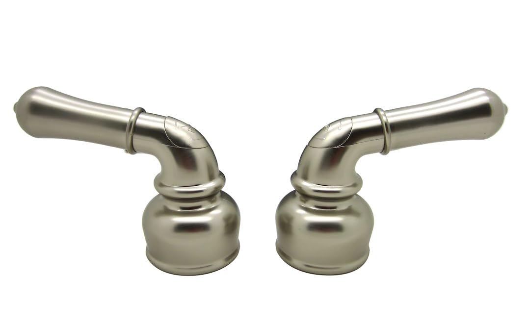 Dura Faucet RV Replacement DF-RKC-SN Hot and Cold Classic Handles, Metallic Plating Over ABS Models Only (Brushed Satin Nickel)