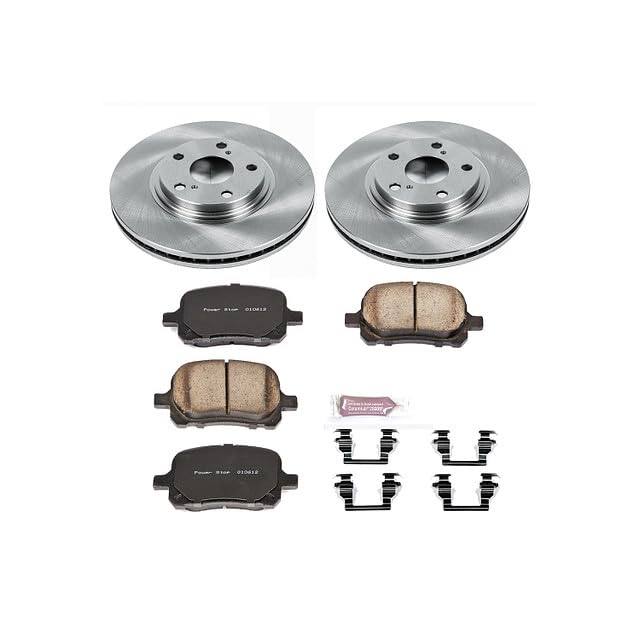POWERSTOP Autospecialty KOE1135 Front Replacement Brake Kit-OE Brake Rotors & Ceramic Brake Pads For Lexus RX300 1999-2001 [Model Specific]
