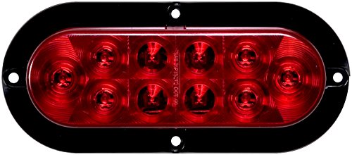 Optronics 6" Oval Sealed Red Lens LED Light for Surface Mount STL78RK