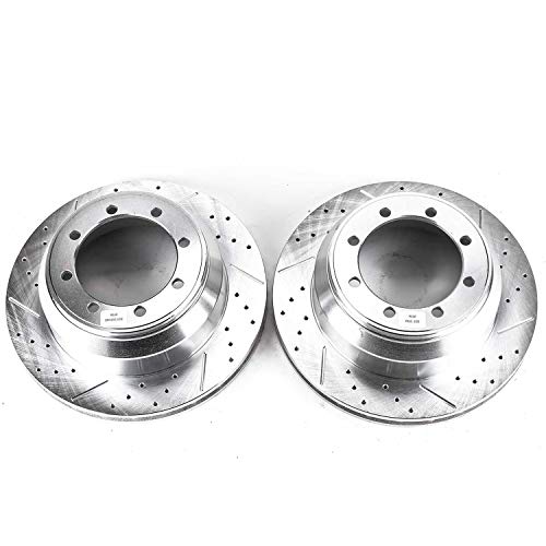 Power Stop Rear AR8570XPR Drilled & Slotted Rotor Pair For Ford F-350 Super Duty 1999-2004 [Model Specific]