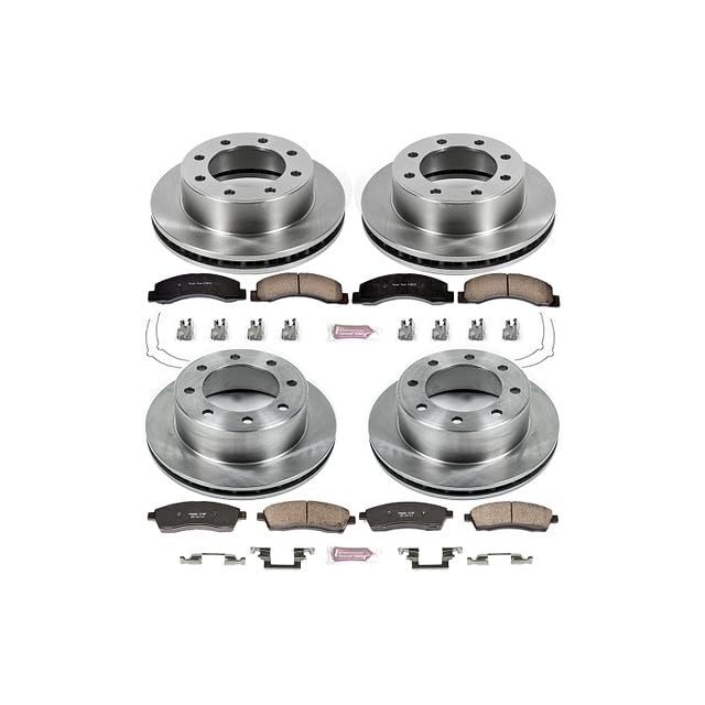 POWERSTOP Autospecialty KOE1906 Front and Rear Replacement Brake Kit-OE Brake Rotors & Ceramic Brake Pads For Ford F250 F350 Excursion 4WD