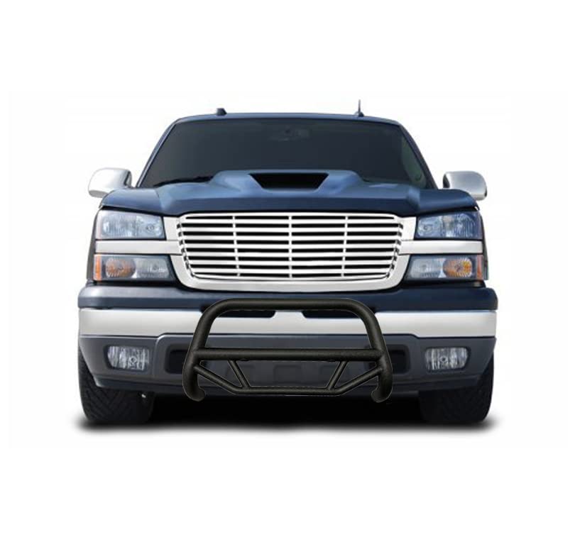 Max T Black Horse Bull Bar Textured Black Compatible with 1999-2006 Chevrolet Silverado 1500|1999-2006 GMC Sierra 1500-MBT-MG703