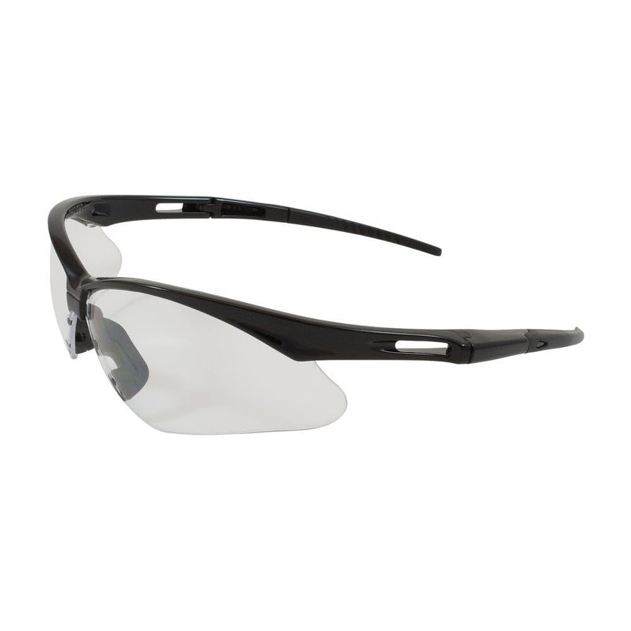Protective Industrial Products Semi-Rimless Anser Safety Glasses with Black Frame Clear Lens and Anti-Scratch and Anti-Fog Including Neck Cord