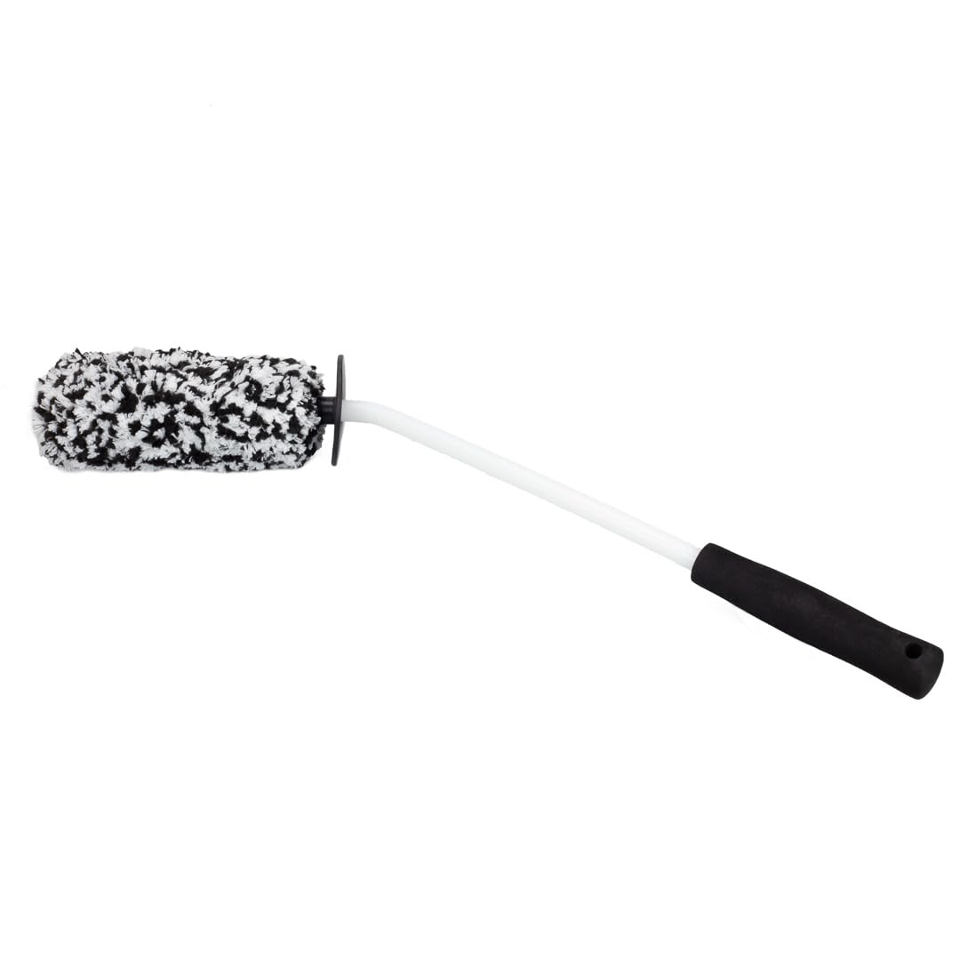Maxshine Microfiber Universal Wheel Brush - 45° Angled Reach, Long Handle, Scratch-Free Cleaning, High-Density Soft Microfiber, Safe for Rims, Spokes, Engine Bays & Door Jambs – Car Detailing Tool