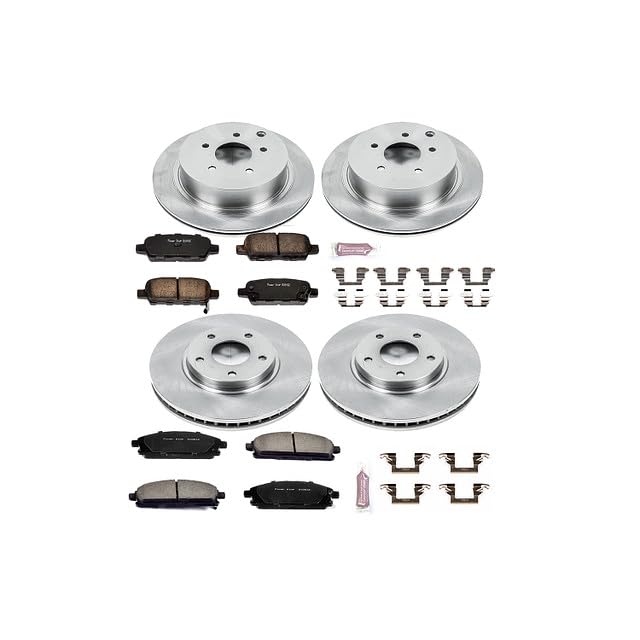 POWERSTOP Autospecialty KOE2766 Front and Rear Replacement Brake Kit-OE Brake Rotors & Ceramic Brake Pads For Nissan Quest 2004-2009 [Model Specific]