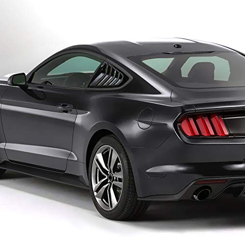 Quarter 1/4 Side Window Louver Cover ABS Glossy Black Compatible with SPEC-D TUNING 2015-2018 Ford Mustang