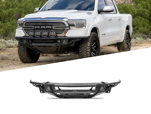 Offroad DV8 Tube Front Bumper for 2019-2025 Ram 1500 | High-Speed Desert & Rock Crawling Styles | Center Light Mount | Prerunner Push Bar w/Light Mounts | Ultra High-Clearance Design | Steel