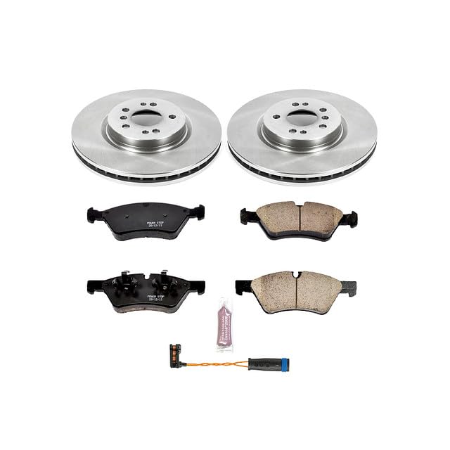 Power Stop KOE6709 Front Replacement Brake Kit-OE Brake Rotors & Ceramic Brake Pads and 1 Front Sensor Wire For ML320, ML350, ML450, ML500, R320, R350, R500 [Model Specific]