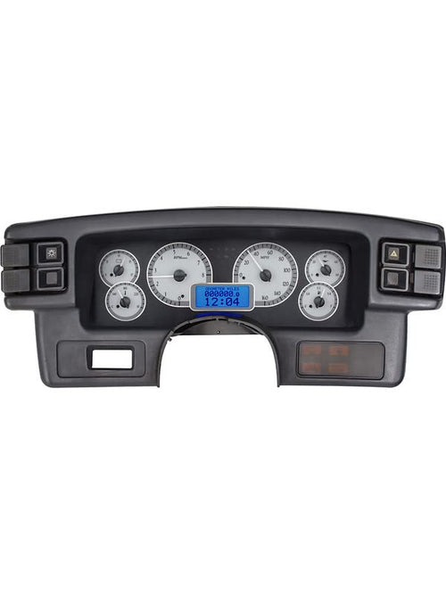 Dakota Digital VHX-87F-MUS-S-B Analog Dash Gauge System Compatible with 1987-89 Ford Mustang Silver Alloy Blue Backlighting