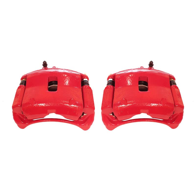 Caliper Set Power Stop For Acura MDX 2001-2002, Honda Odyssey 1999-2004 [Model Specific] Front Pair of High-Temp Red Powder Coated Calipers S2644