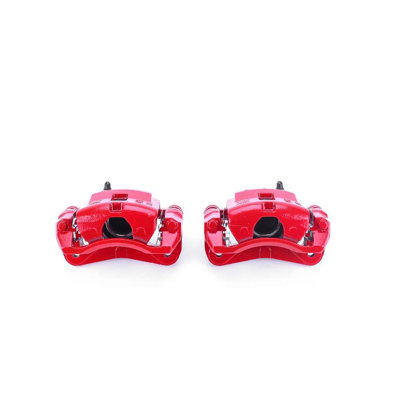 Power Stop Pair of High-Temp Red Powder Coated Front Calipers For Kia Rio 2003-2005 [Model Specific]