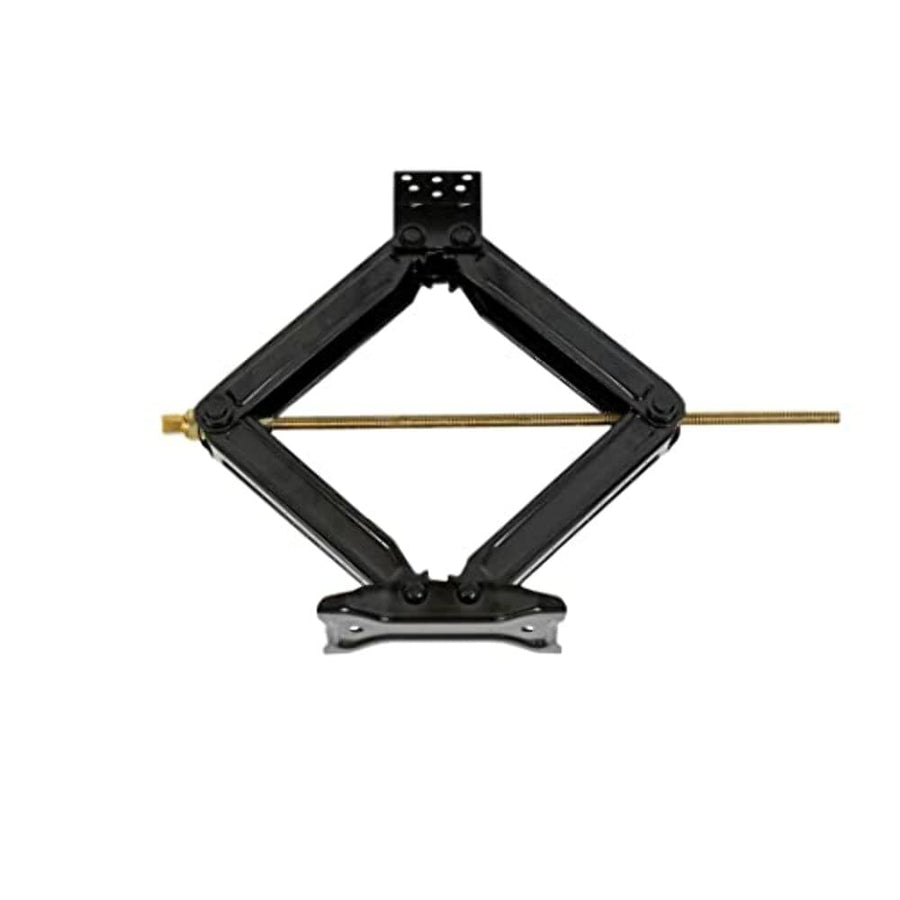 Leveling Jack Husky Towing 88121 for RV Frame Manual Scissor Jack 5000 lb Capacity Square Support Brackets 24 Inch Max Lift Black Powder Coated Steel Set of 2 with Crank Handle