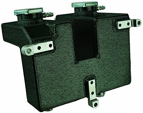 Moroso Dual Aluminum 43003 Coolant/Intercooler Tank, Fits Polaris RZR Turbo and Turbo S, 2016-Up, Black Powder coat Finish