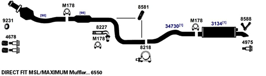 Exhaust Muffler AP Exhaust Products 6550