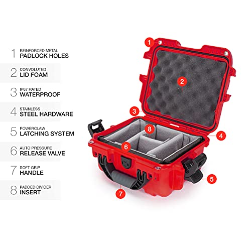 Waterproof Nanuk 905 Hard Case with Padded Dividers - Red