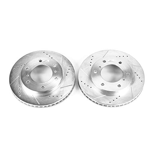 Power Stop JBR1126XPR Evolution Front Drilled & Slotted Rotor Pair For Mitsubishi Montero 2000-2006/Mitsubishi Montero 2000-2006 [Vehicle Specific]