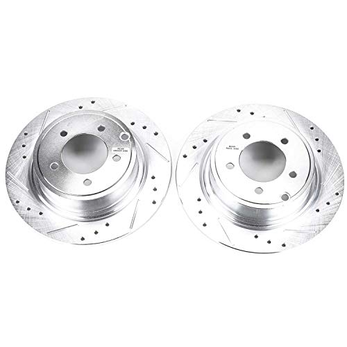 Power Stop AR83069XPR Drilled & Slotted Rear Rotor Pair For 200, Sebring, Avenger, Caliber, Compass, Patriot, Lancer, Outlander, Outlander Sport, RVR [Model Specific]