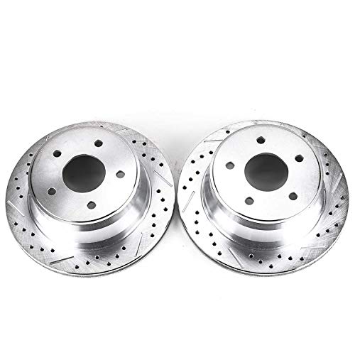 Power Stop AR8636XPR Evolution Rear Drilled & Slotted Rotor Pair For Chevrolet Blazer, Chevrolet S10, GMC Jimmy, GMC Ji, GMC Sonoma, Isuzu Hombre, Oldsmobile Bravada [Model Specific]