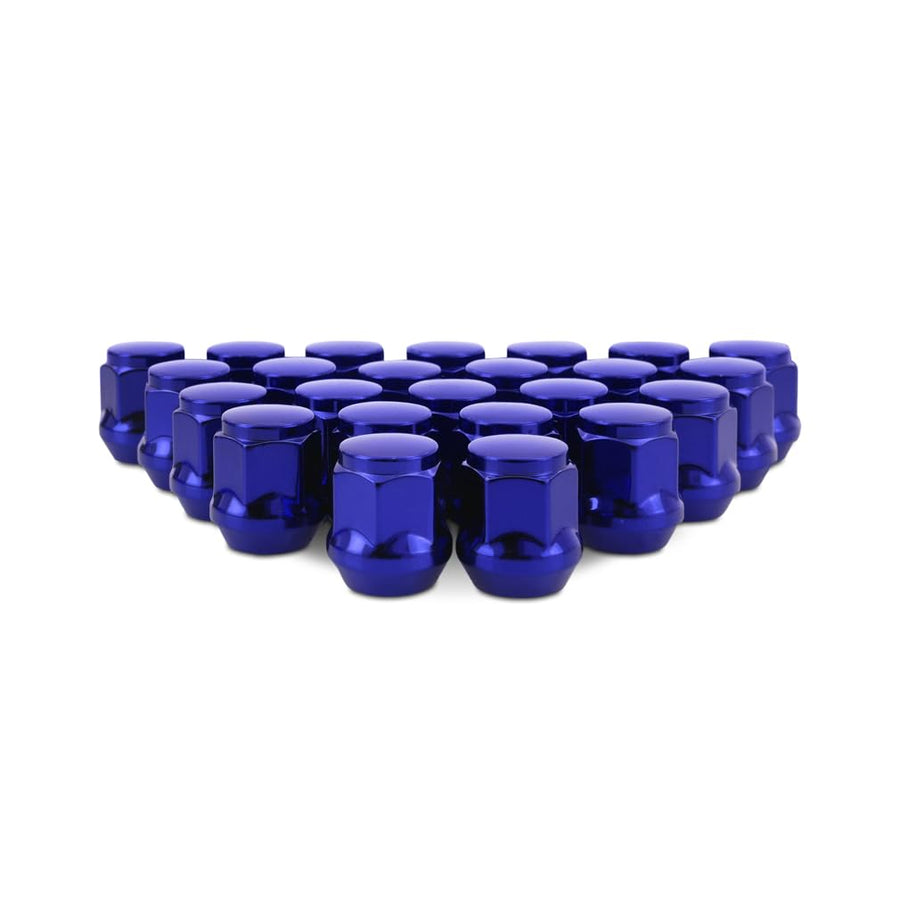 Mishimoto Lug Nuts Steel, M14x1.5, Acorn Seat, 24pc Set, Blue