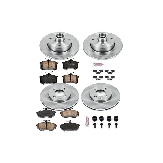 POWERSTOP Autospecialty KOE375 Front and Rear Replacement Brake Kit-OE Brake Rotors & Ceramic Brake Pads For VW Cabrio, VW Golf, VW Golf, VW Jetta, VW Jetta, VW Passat [Model Specific]