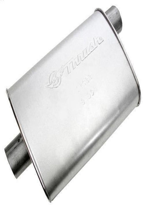 Thrush Muffler Performance Tone Mellow Inlet 2.5 Pipe Connection Offset Outlet 2.5 Center