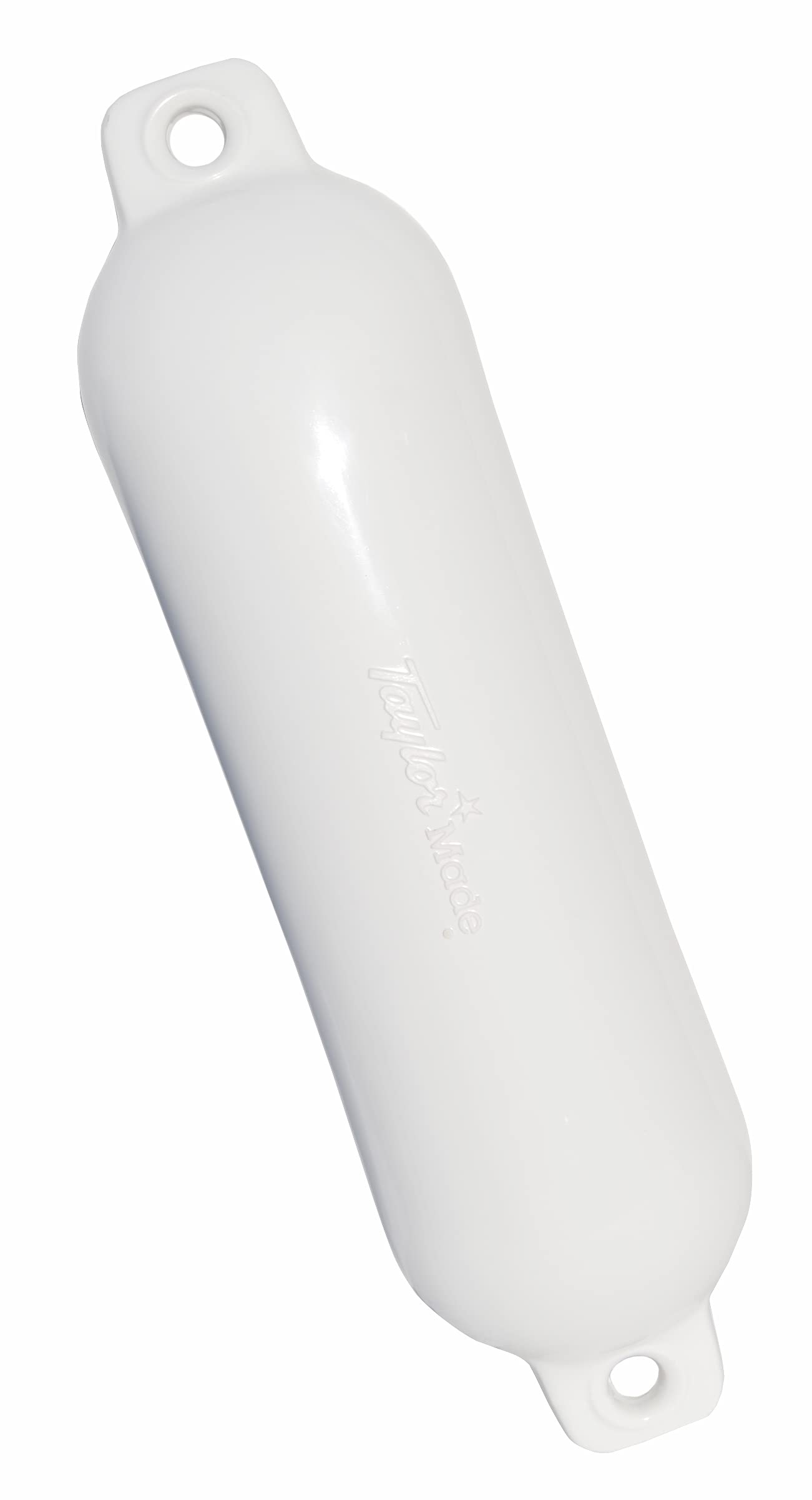 Hull-Gard Taylor Made Inflatable Boat Fender, White (6.5" x 23"), Unique Oval Shape, Molded Football Needle Inflation Valve, Seamless Construction, Double Eyelets - 1023