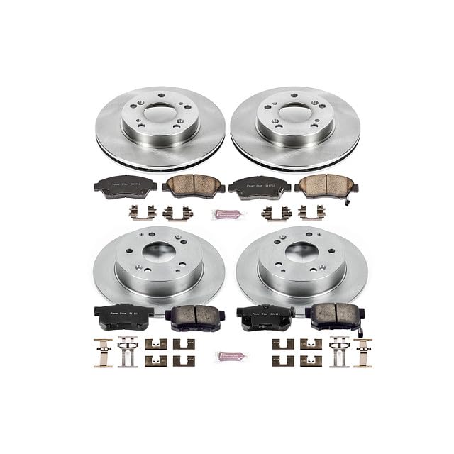 POWERSTOP Autospecialty KOE2387 Front and Rear Replacement Brake Kit-OE Brake Rotors & Ceramic Brake Pads For Acura RSX Base - Civic Hatchback [Application Specific]