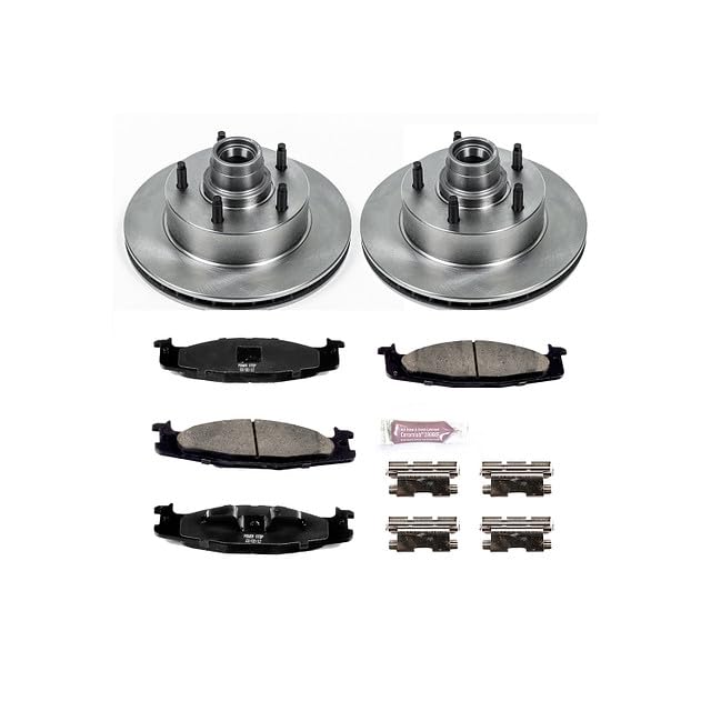 POWERSTOP Autospecialty KOE1831 Front Replacement Brake Kit-OE Brake Rotors & Ceramic Brake Pads For Ford E-150 Econoline 1994-2001, Ford F-150 1994-1996 [Model Specific]