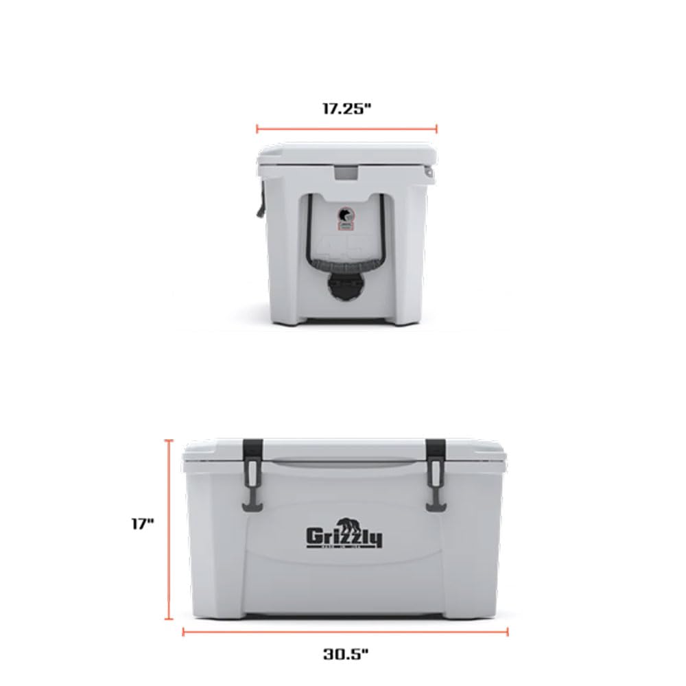 45 Cooler Grizzly | 45 qt Ice Chest Durable Rotomolded Insulated | Made in The USA | Warranty for Life | for Beach Boat Camping Fishing Hunting | G45 | Seafoam