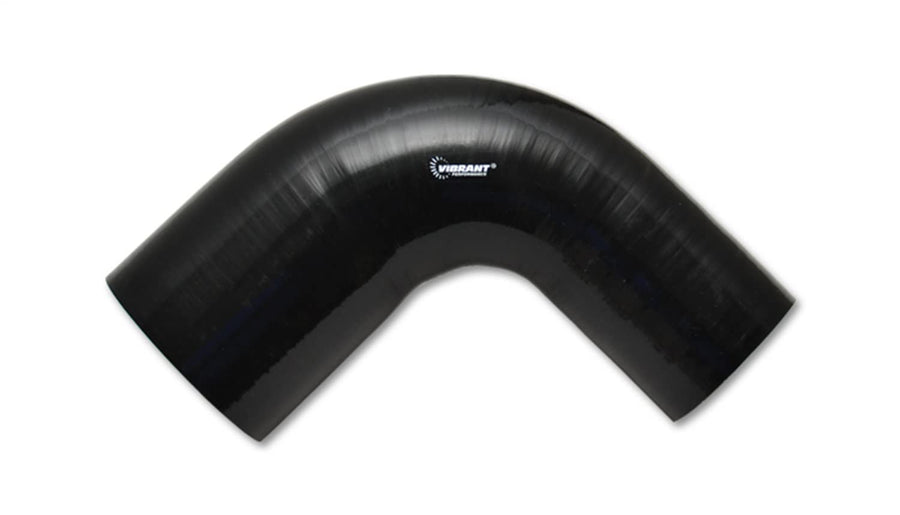 Hose Coupler, Vibrant Power 19795, Silicone, 4ply Aramid Reinforced, 90 degree Elbow, Reducer, Transition, 3.25 in. Inlet I.D, 3.00 in. Outlet I.D, 4.00 in. Leg Length, 3.25 in. CLR, Black, each