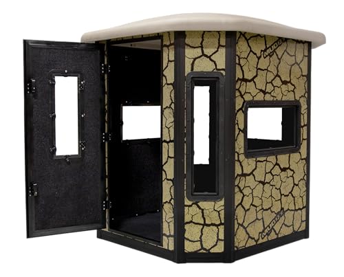 Muddy XL Bull Box Blind w/Elite 5' Tower, Steel Wall Construction, Cracked Mud Camo