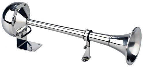 The Persuader Wolo (110) Stainless Steel Single Trumpet Horn - 12 Volt, Low Tone