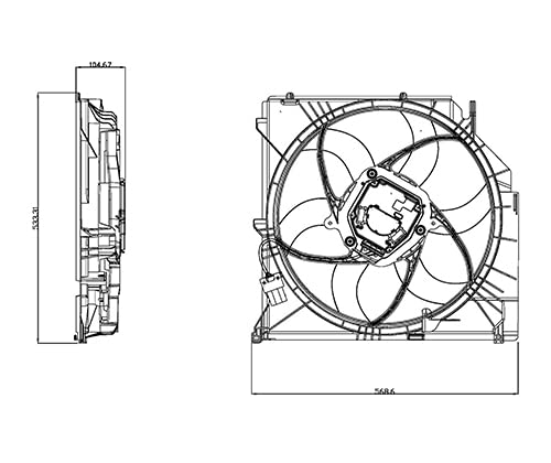 Cooling Fan Assembly TYC 624140 Compatible with 2017-2019 Chevrolet Cruze