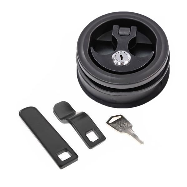 Anchor Handle T-H Marine Locker Latch - Waterproof Boat Compartment Lid Latch - Two-Finger Handle - Fits Aluminum, Fiberglass & Carpeted Lids up to 3/4 Inch - Black Base, Black Handle, Locking