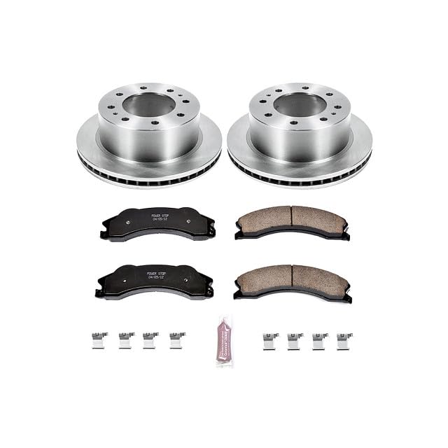 Power Stop Autospecialty KOE5563 Rear Replacement Brake Kit-OE Brake Rotors & Ceramic Brake Pads For Silverado 2500 HD, Silverado 3500 HD, Sierra 2500 HD, Sierra 3500 HD [Model Specific]