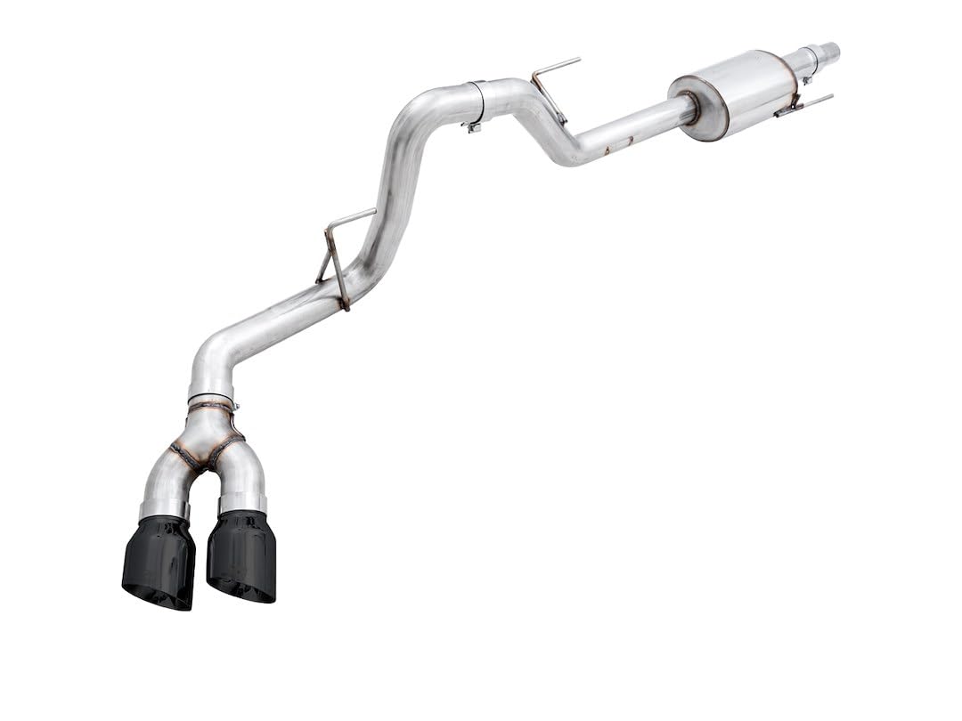 2015+ Ford F-150 AWE Tuning 0FG Single Exit Performance Exhaust System w/4.5in Diamond Black Tips - 3015-23058