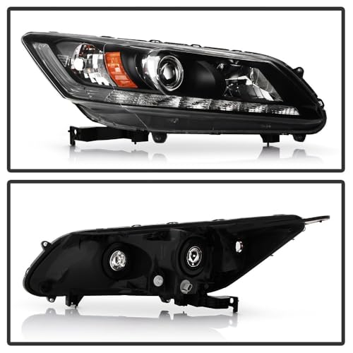 Honda Accord 16-18 Spyder (OE) w/LED DRL Projector Headlight - Low Beam-H11(Included) ; High Beam-HB3(Included) ; Signal-7440A(Included) - OE Black