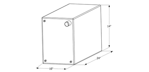 Fresh Water Tank ICON 12462 with 3/8" FTP and 1-1/4" Filter WT2462-15 Gallon, 24" x 10" x 14"