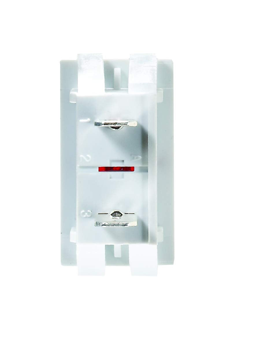 Rocker Switch RV Designer S365, Indicator Lights, White w/ Red, DC Electrical