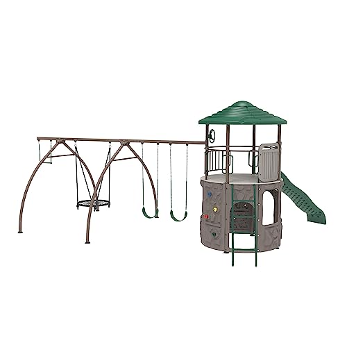 Adventure Tower Lifetime Swing Set Playset with Spider Swing